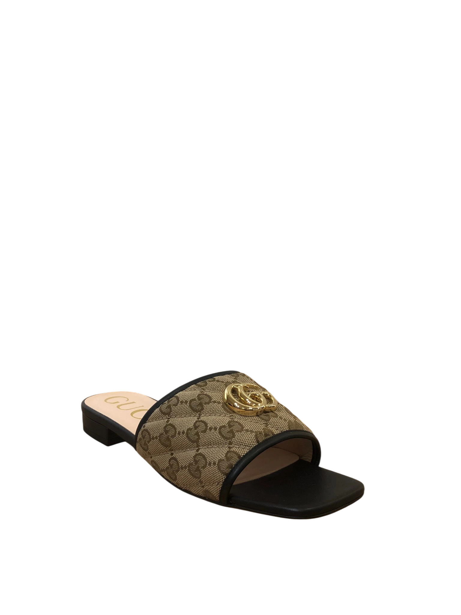 Gucci Print Brown Slides