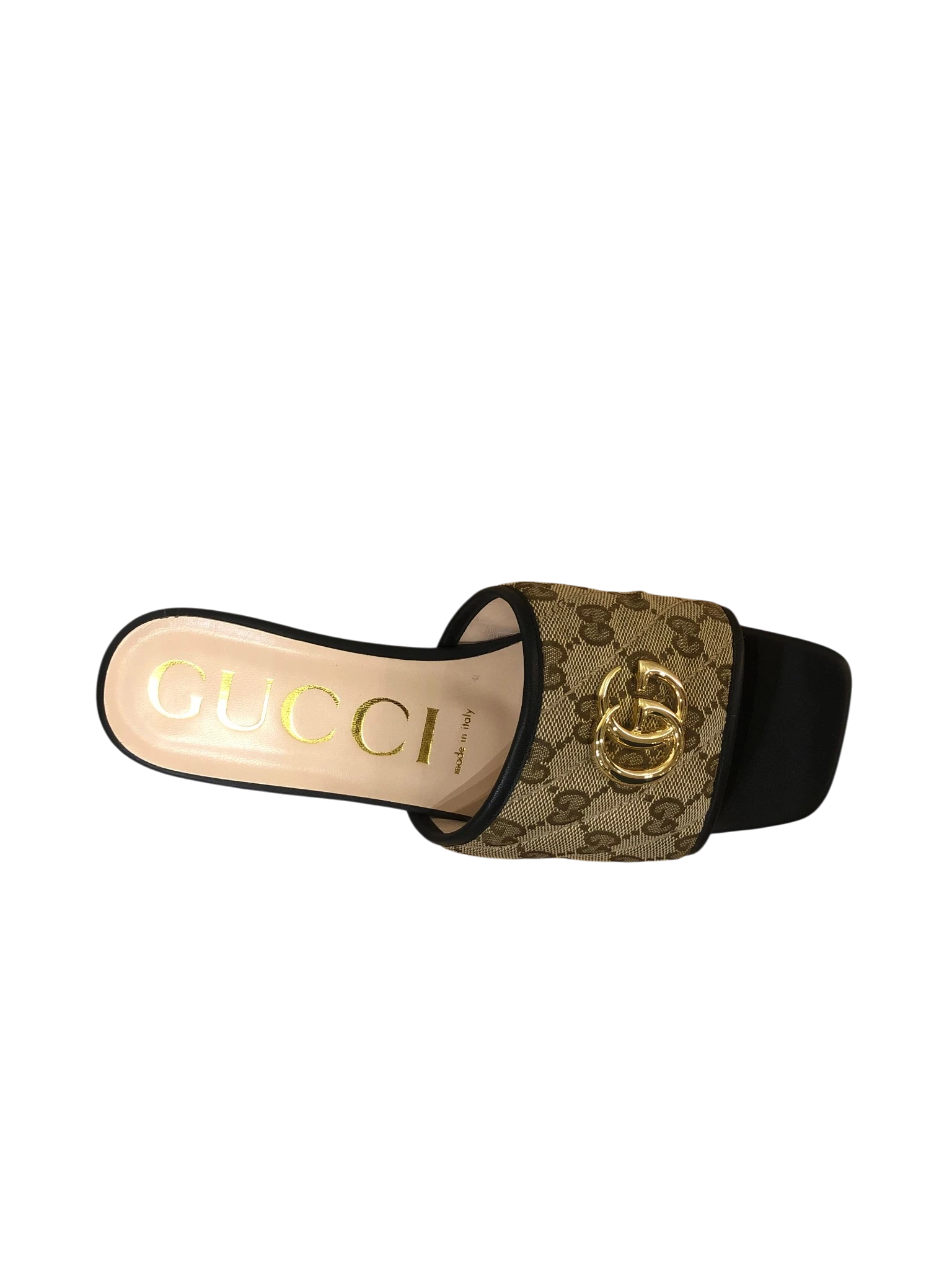 Gucci Print Brown Slides