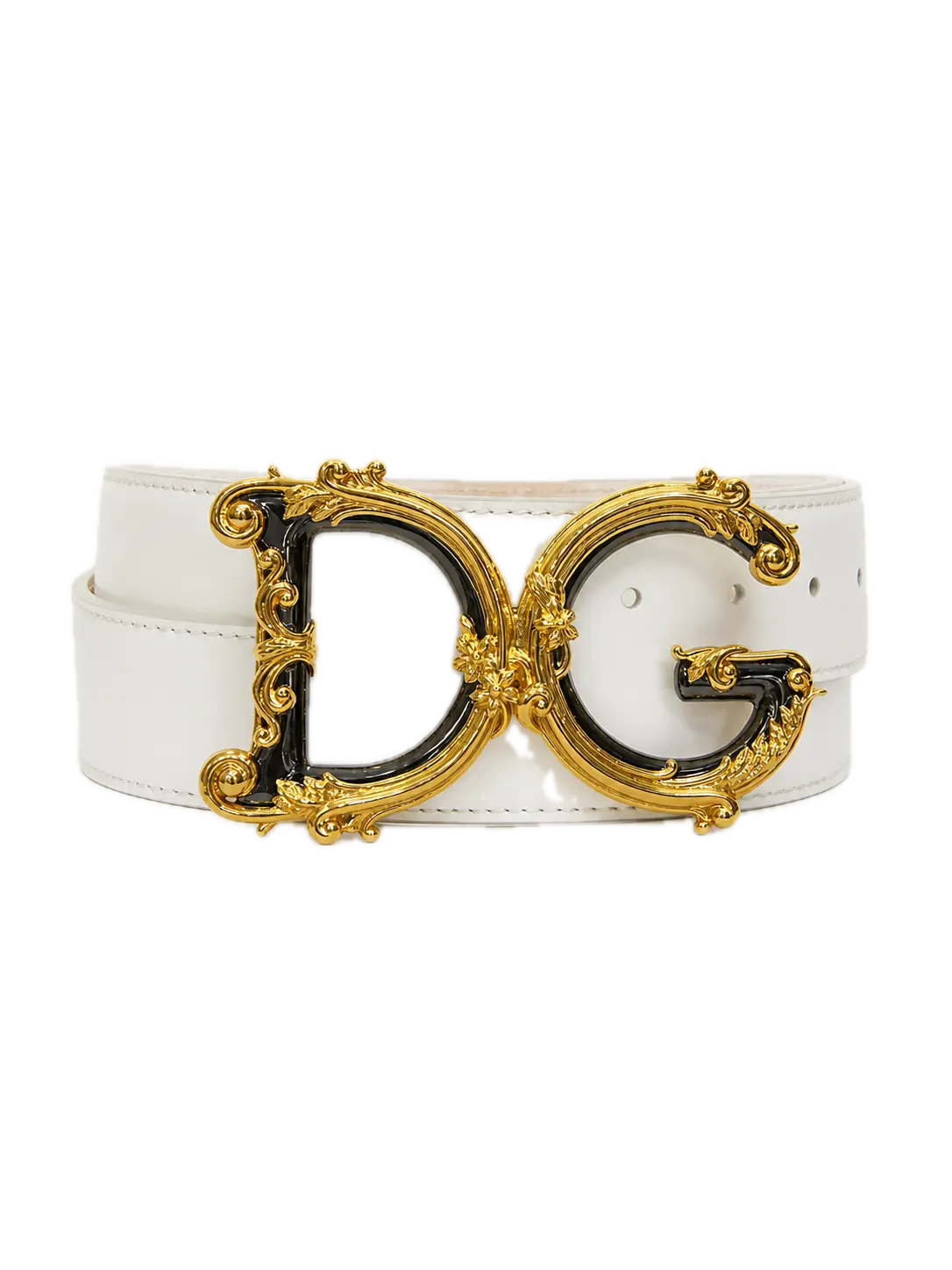 D&G white calfskin belt