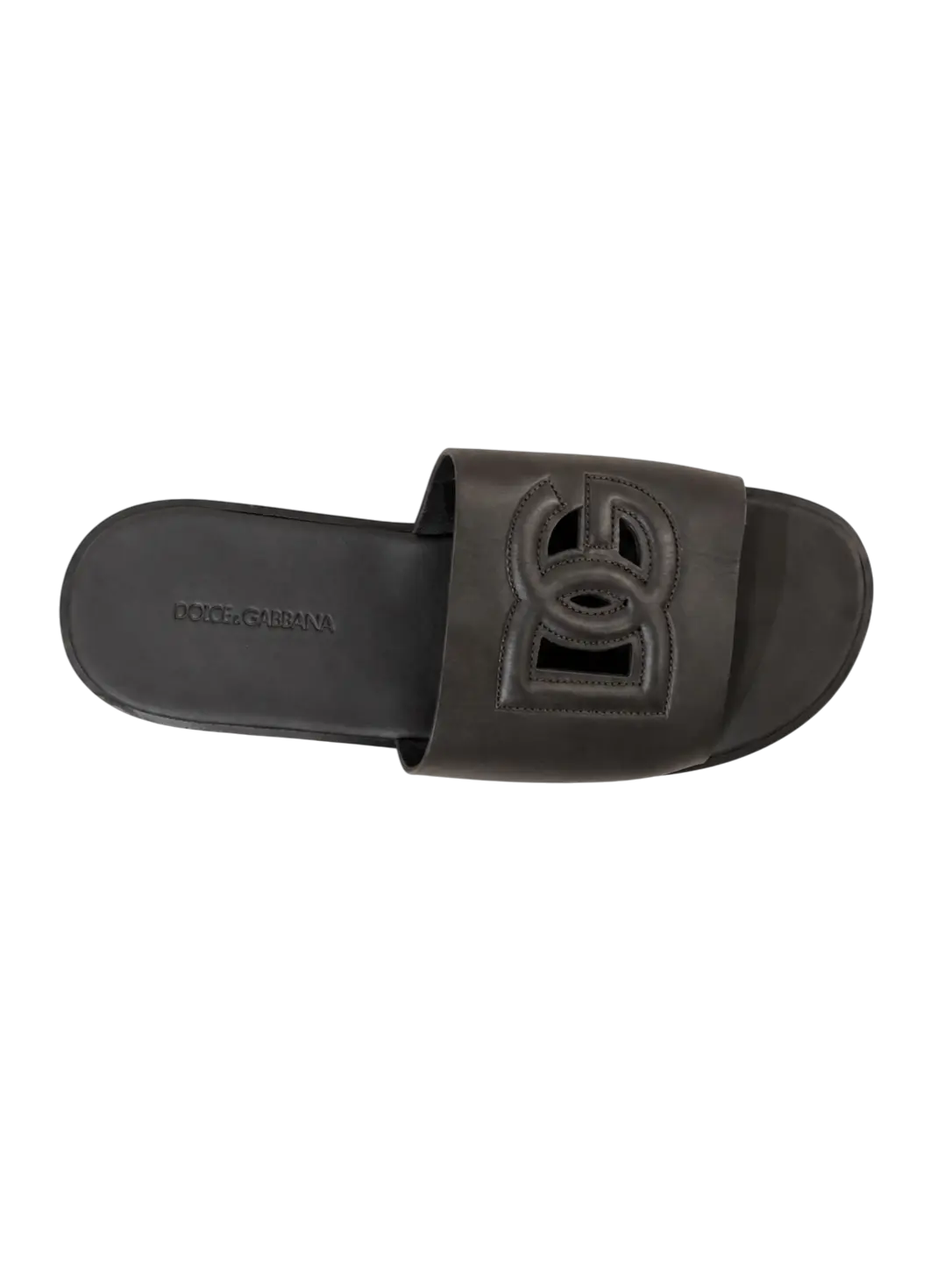 D&G Brown Leather Slippers