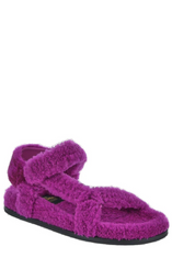 Feel Logo Detailed Shearling Sandals