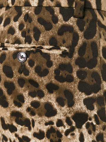 leopard-print straight-leg trousers
