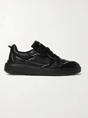 Wing logo-print full-grain leather sneakers