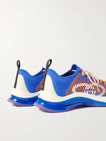 Run Rubber-Trimmed Mesh Sneakers