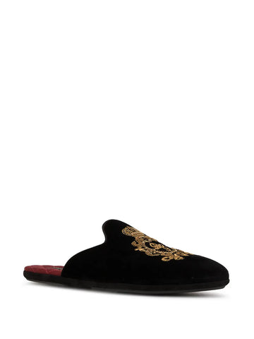 Embroidered Velvet Slippers
