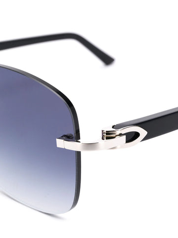 C Décor rimless rectangular-frame sunglasses