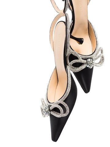Double Bow crystal-embellished pumps