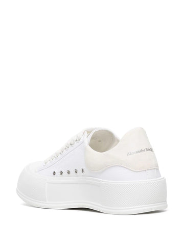 Deck plimsoll lace-up sneakers