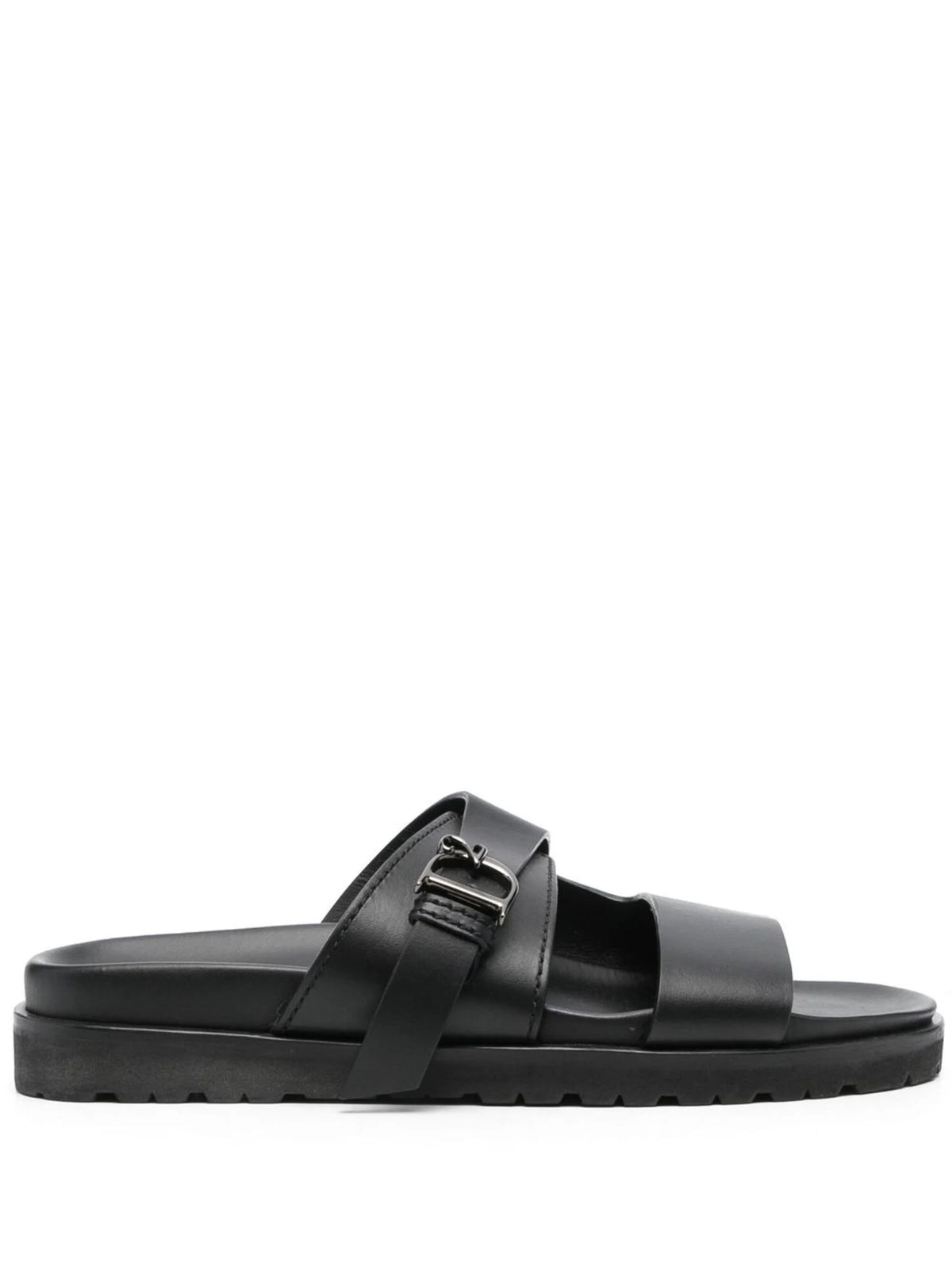 leather flat sandals