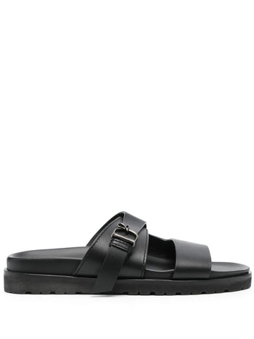 leather flat sandals