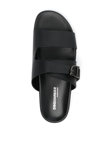 leather flat sandals