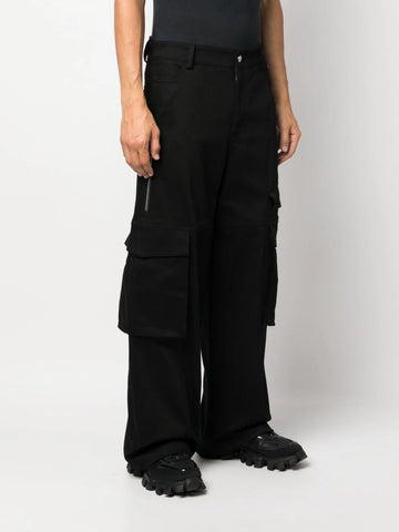 logo patch cargo trousers