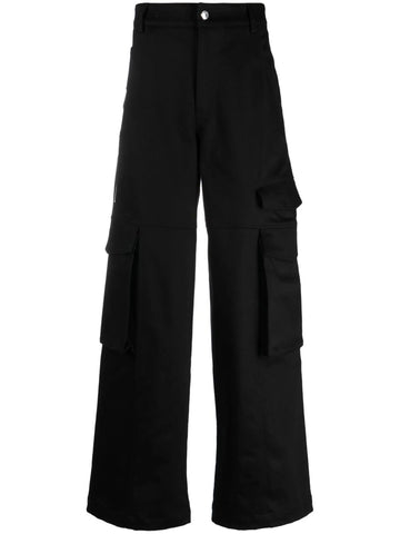 logo patch cargo trousers