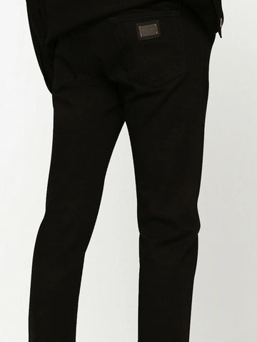 logo appliqué skinny jeans