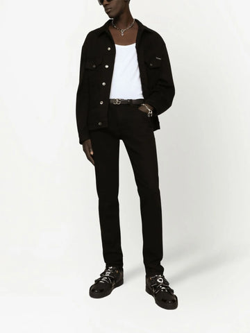 logo appliqué skinny jeans