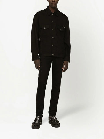 logo appliqué skinny jeans