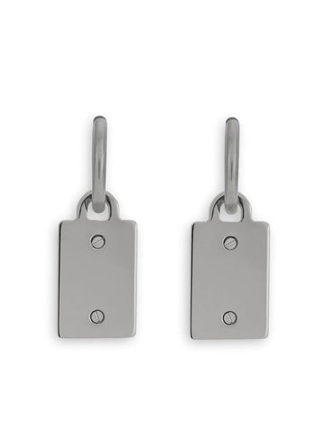 logo tag drop earrings