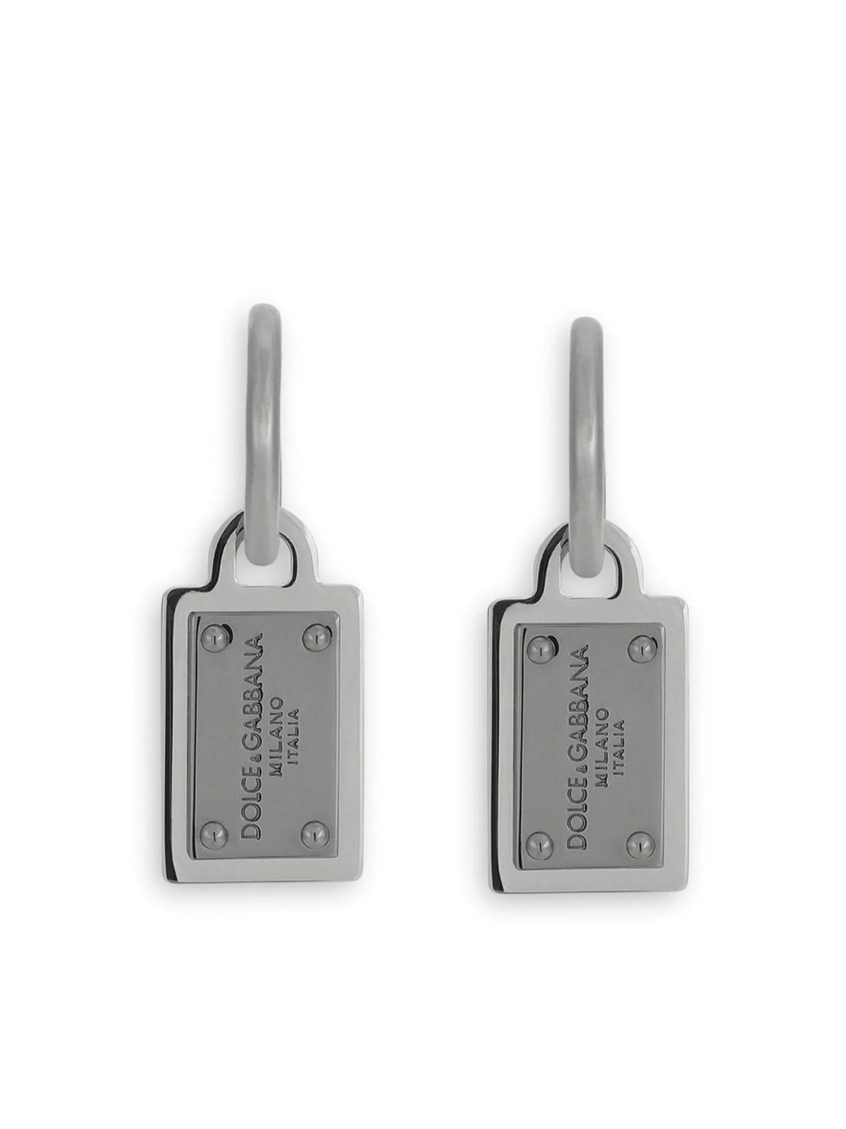 logo tag drop earrings