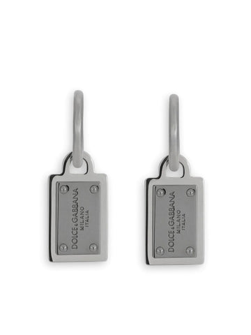 logo tag drop earrings