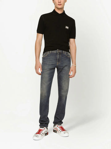 logo tag piqué polo shirt