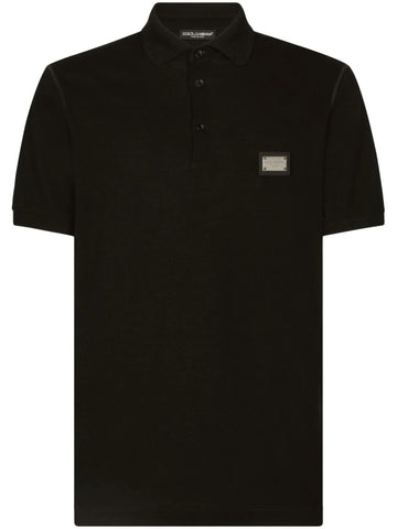 logo tag piqué polo shirt