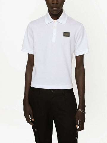 logo tag piqué polo shirt