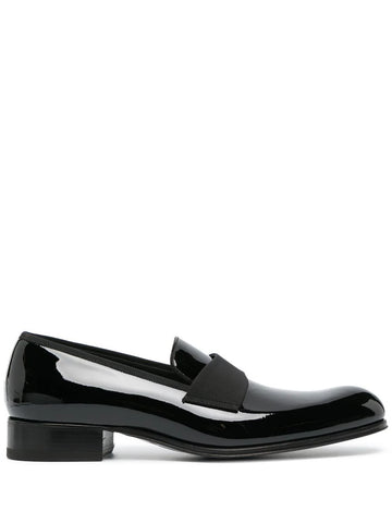 Patent-finish leather loafers