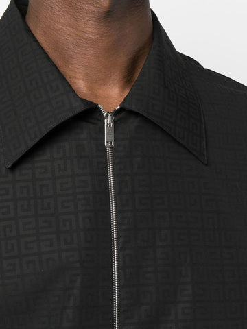 zip-up cotton shirt