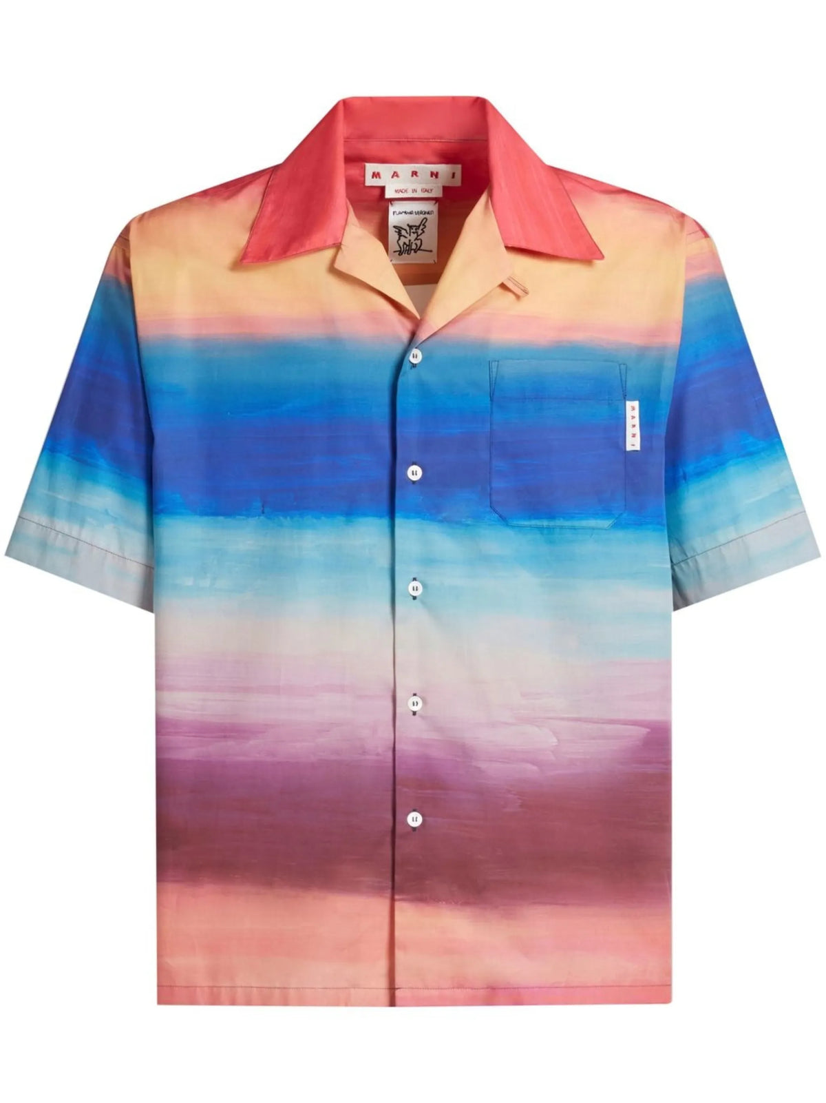 painterly print cotton shirt