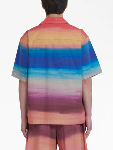 painterly print cotton shirt