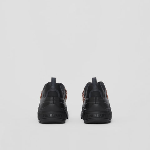 Lace Detail Leather and Nylon Arthur Sneakers