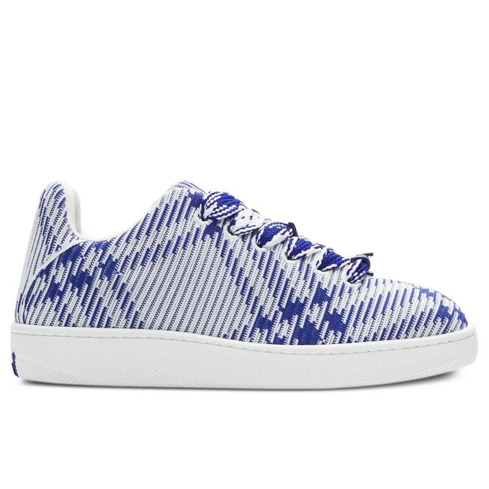 Box checked leather sneakers