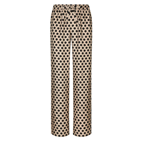 polka dot print silk trousers