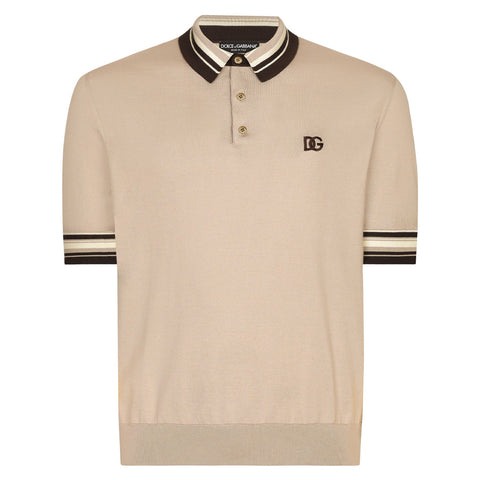 logo embroidery silk polo shirt