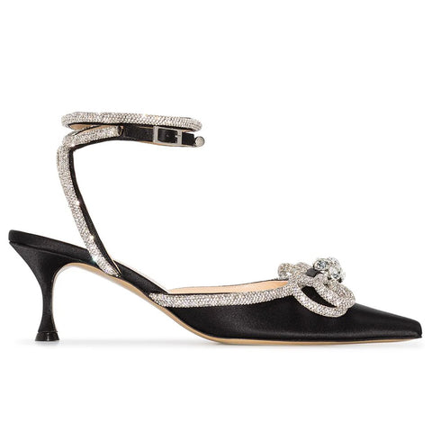Double Bow crystal-embellished pumps