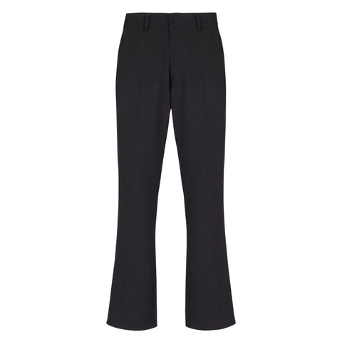 crepe textured flared cropped trousers