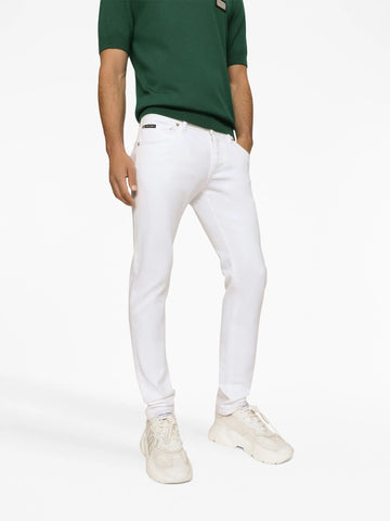logo plaque stretch-cotton skinny jeans