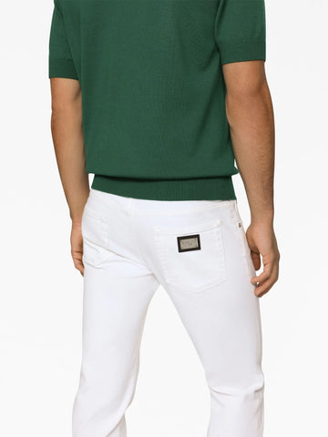 logo plaque stretch-cotton skinny jeans