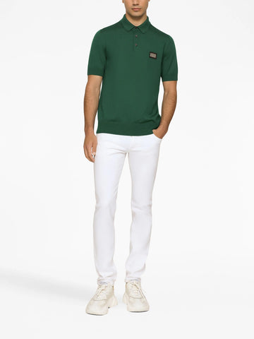 logo plaque stretch-cotton skinny jeans
