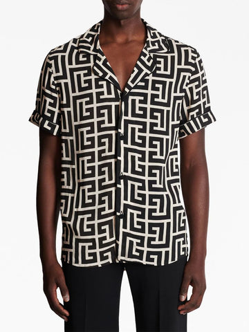 Monogram-print short-sleeve shirt