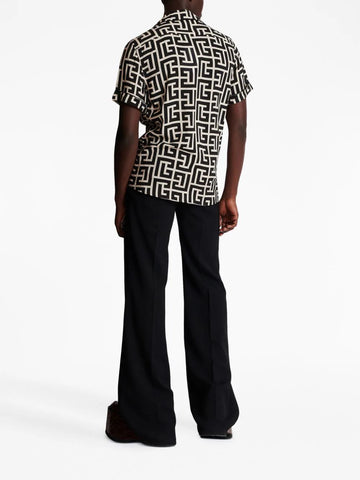 Monogram-print short-sleeve shirt