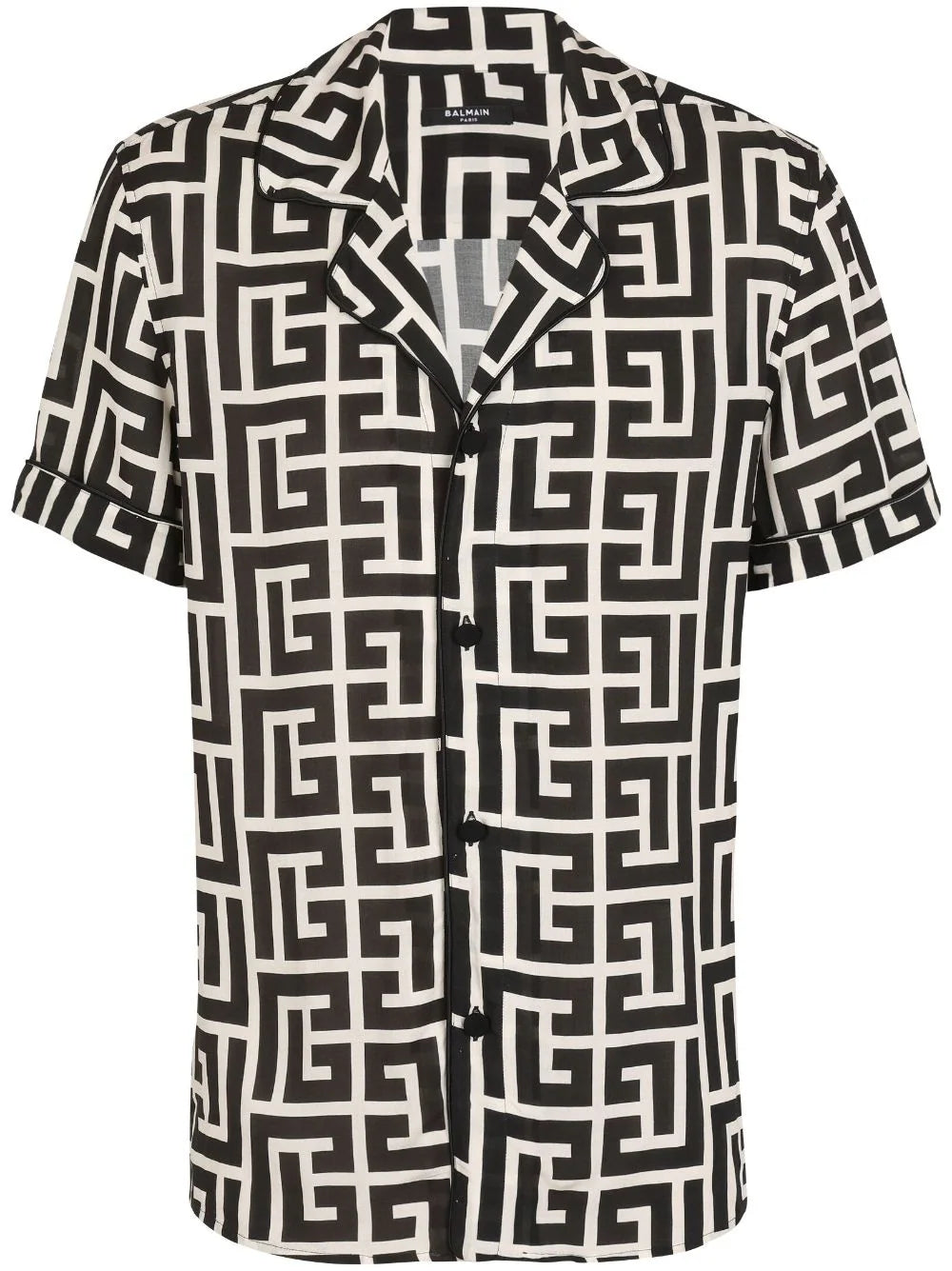 Monogram-print short-sleeve shirt
