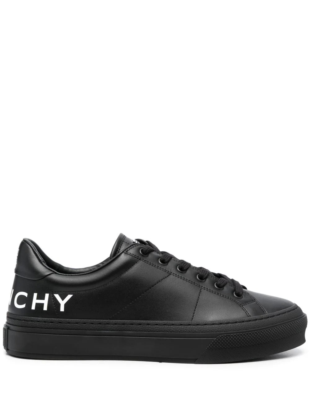 Logo-print leather sneakers