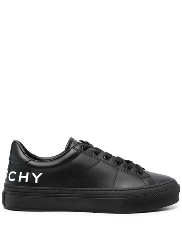 Logo-print leather sneakers