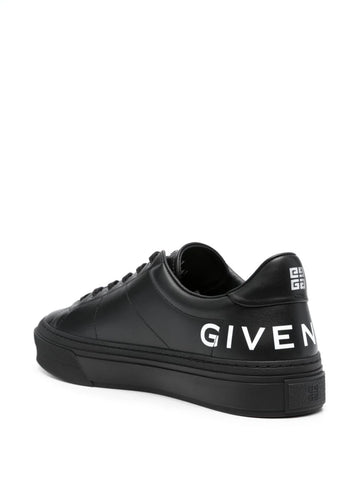 Logo-print leather sneakers