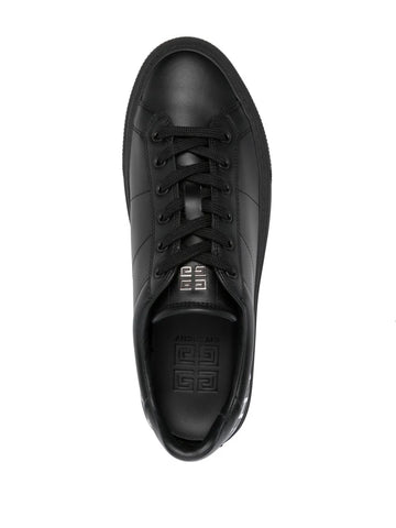Logo-print leather sneakers
