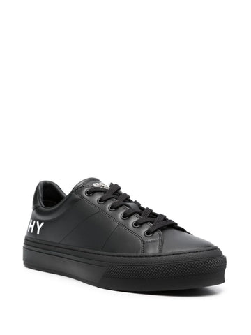 Logo-print leather sneakers