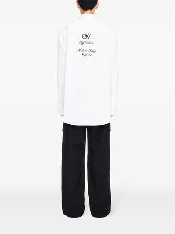 logo embroidered cotton shirt