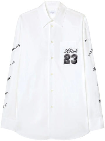 logo embroidered cotton shirt
