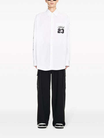 logo embroidered cotton shirt